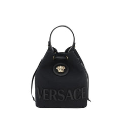 Versace Black Fabric Backet Bag