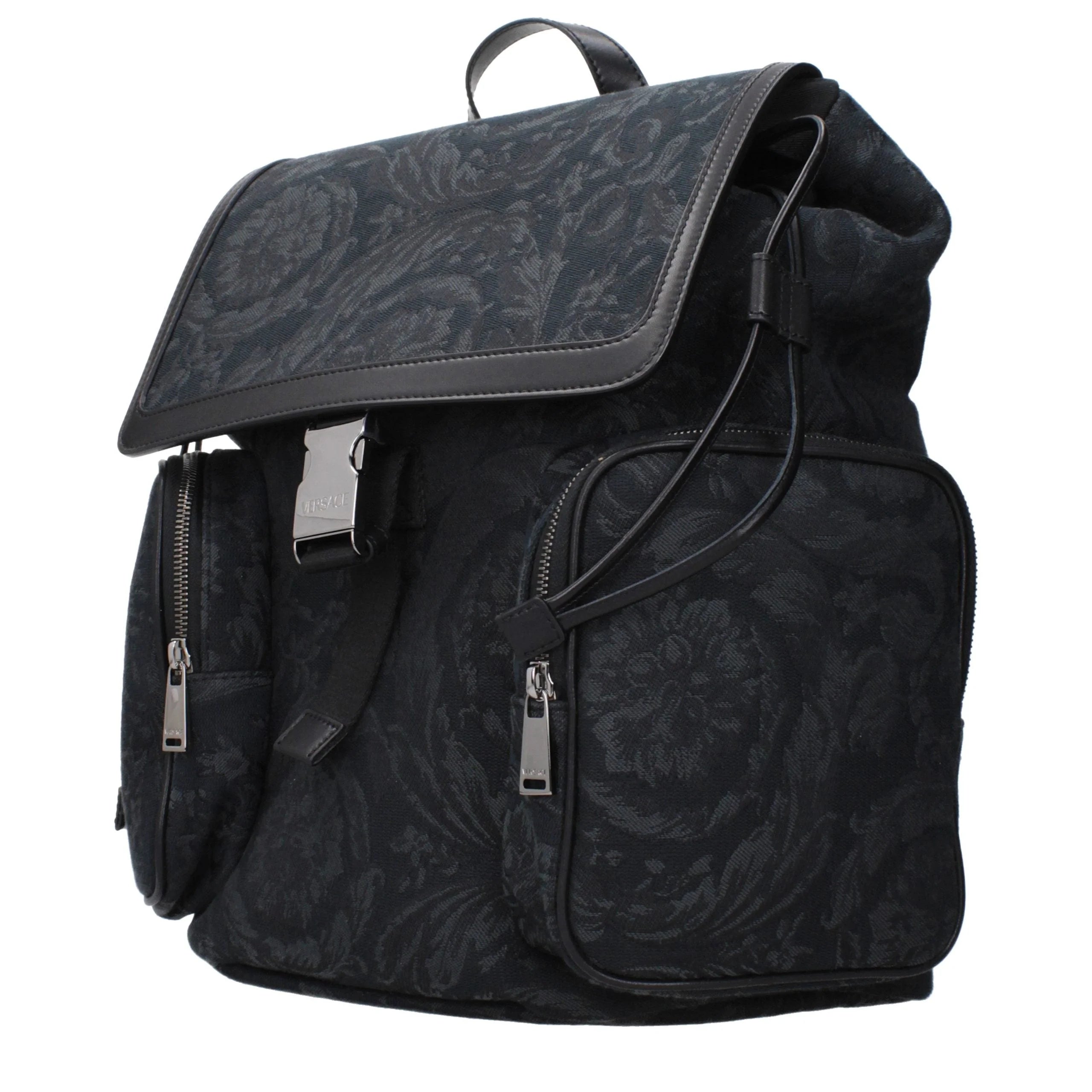 Versace Black Fabric Backpack