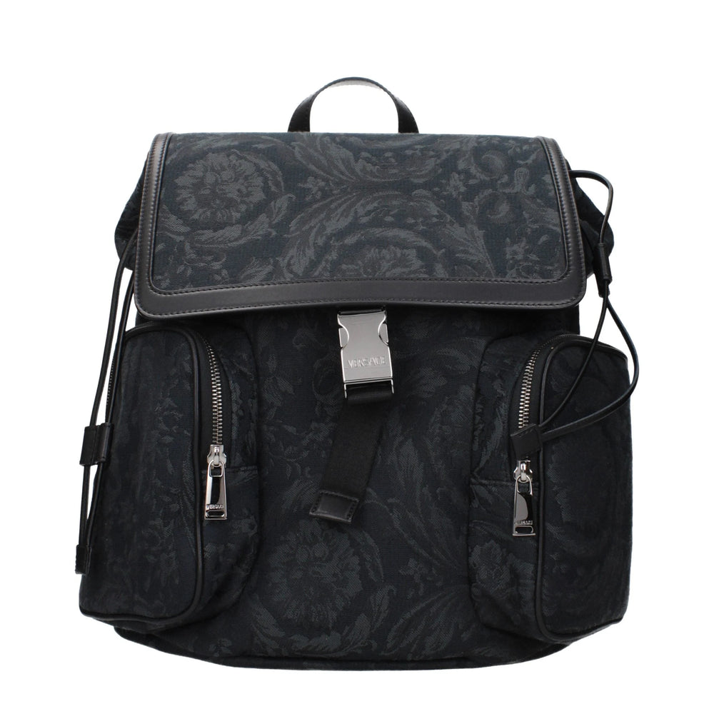 Versace Black Fabric Backpack