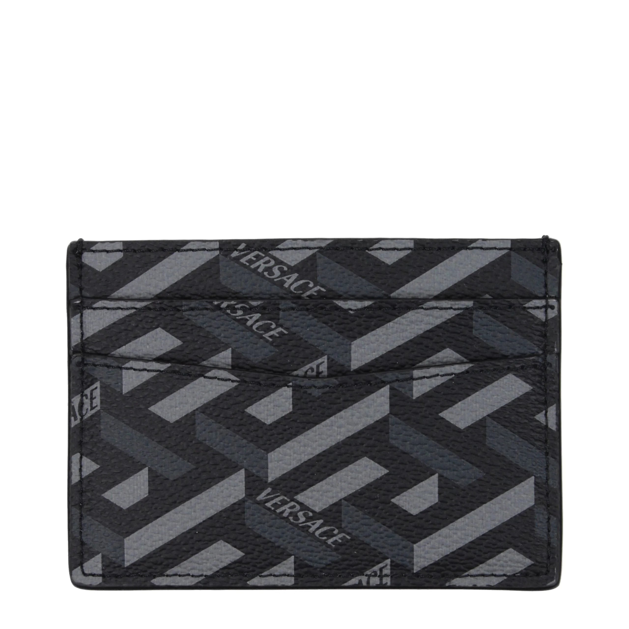 Versace Black Fabric Cardholder