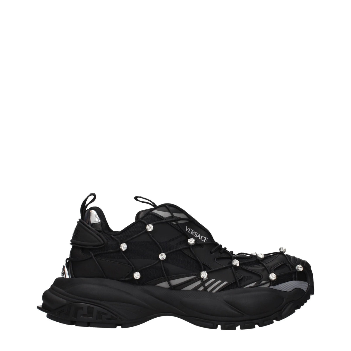 Versace Black Fabric Chunky Sneakers