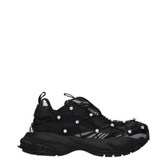 Versace Black Fabric Chunky Sneakers