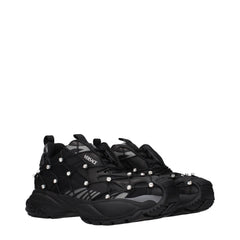 Versace Black Fabric Chunky Sneakers