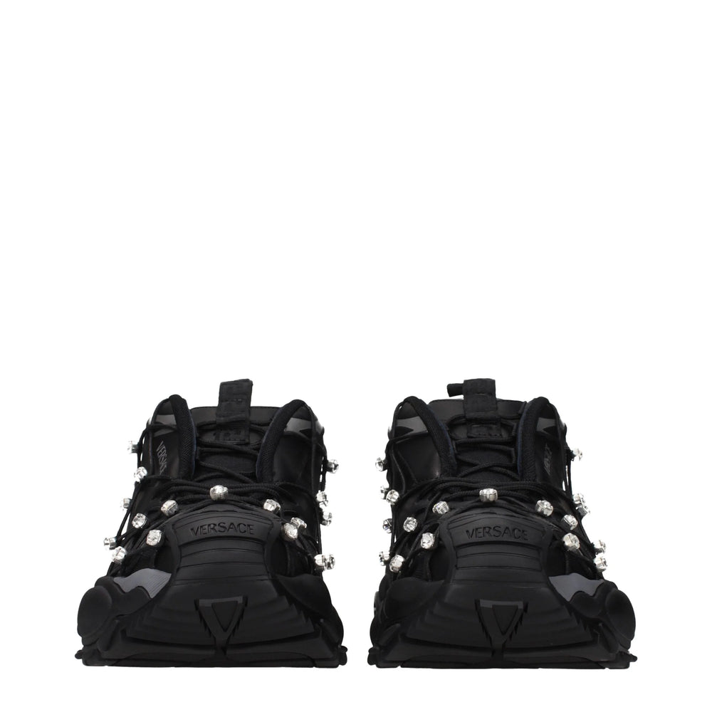 Versace Black Fabric Chunky Sneakers