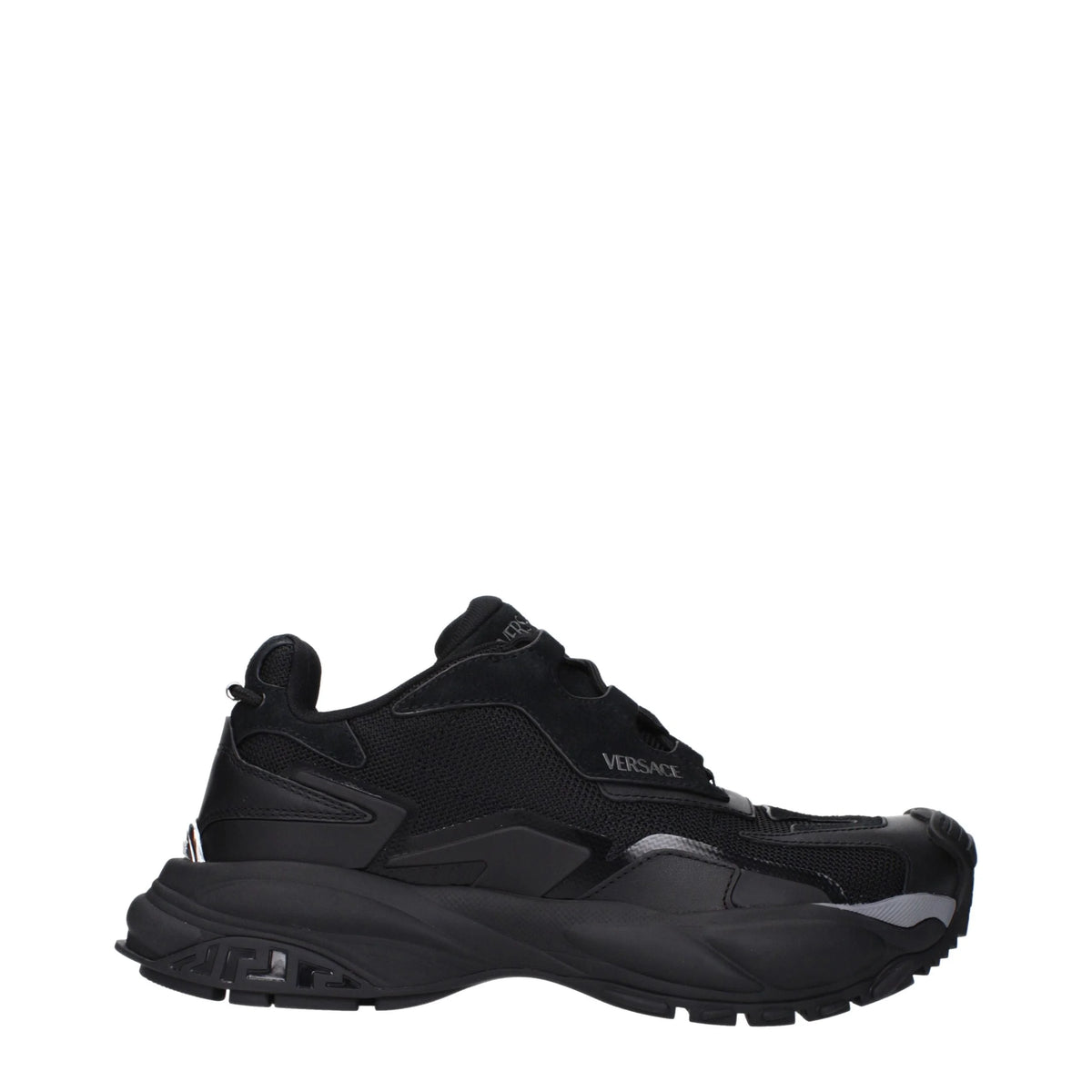 Versace Black Fabric Chunky Sneakers