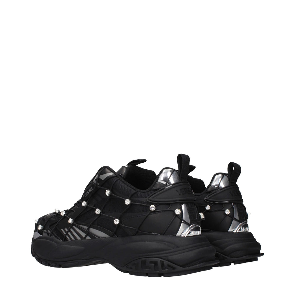 Versace Black Fabric Chunky Sneakers