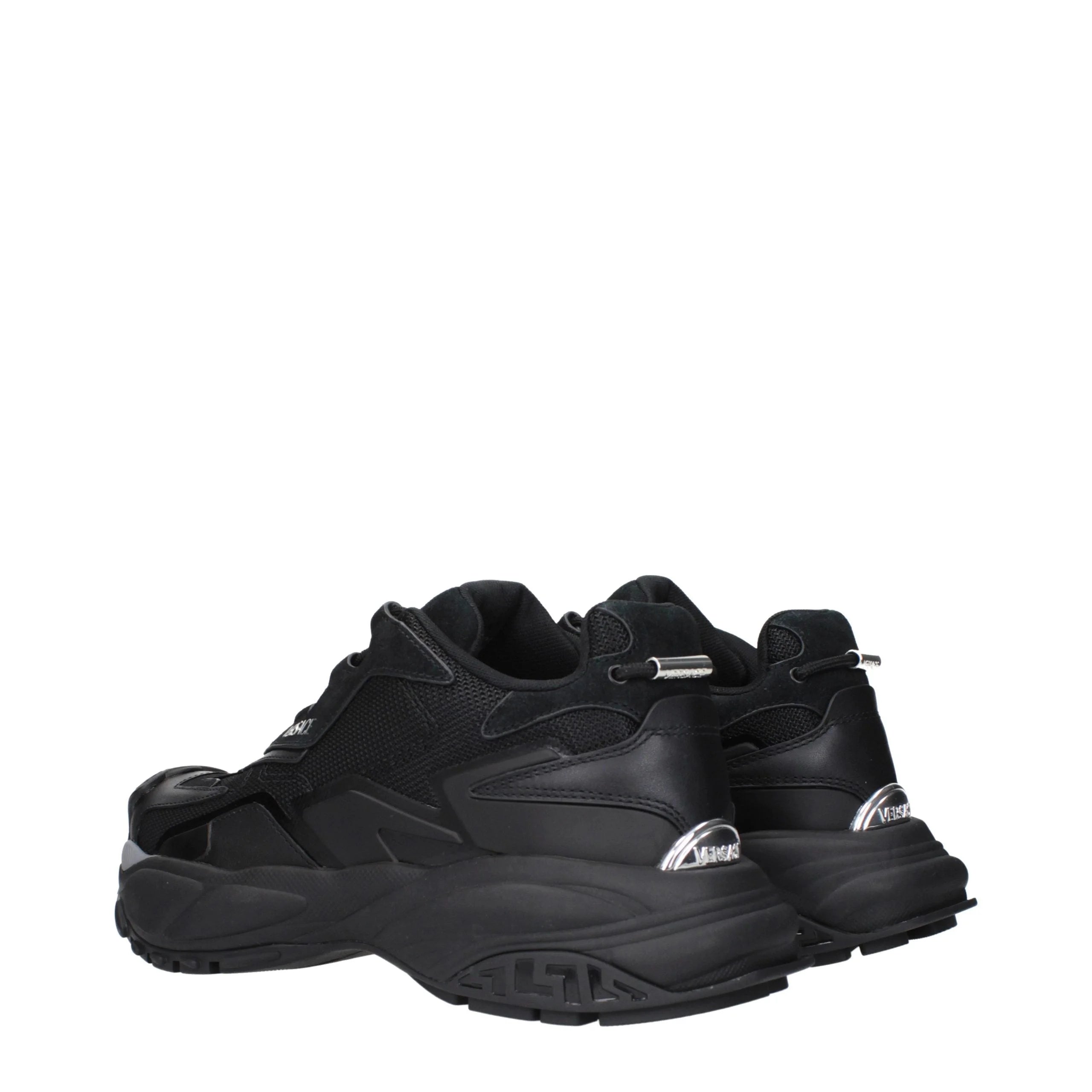 Versace Black Fabric Chunky Sneakers