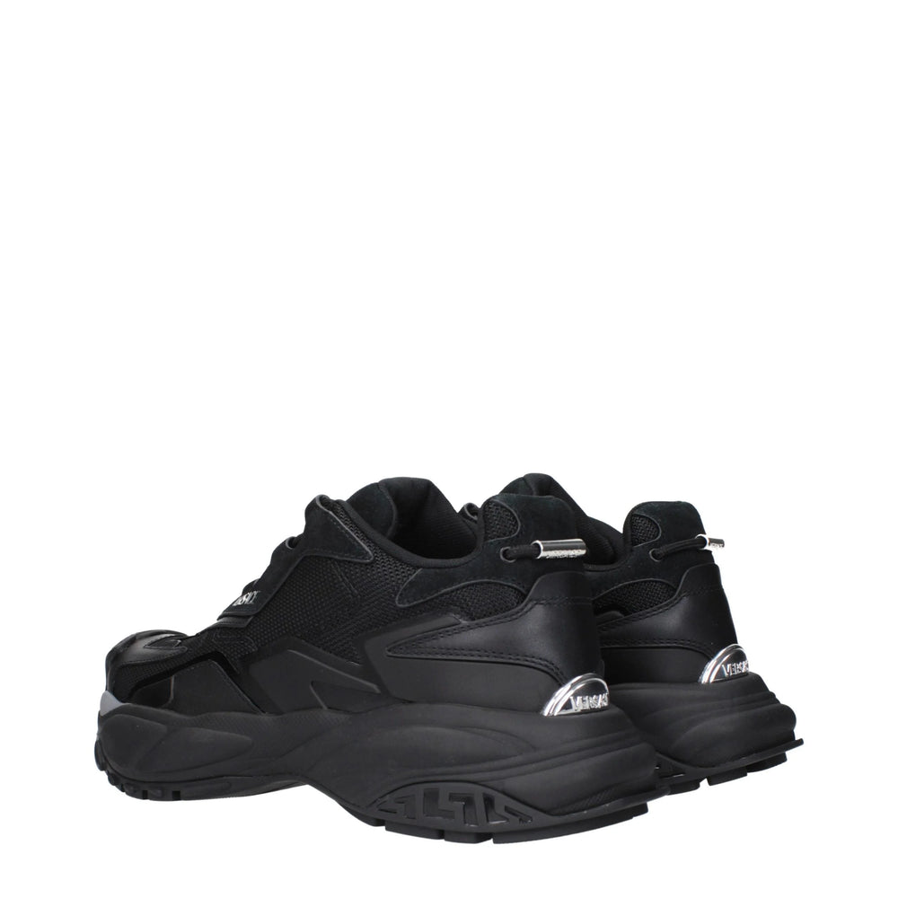 Versace Black Fabric Chunky Sneakers