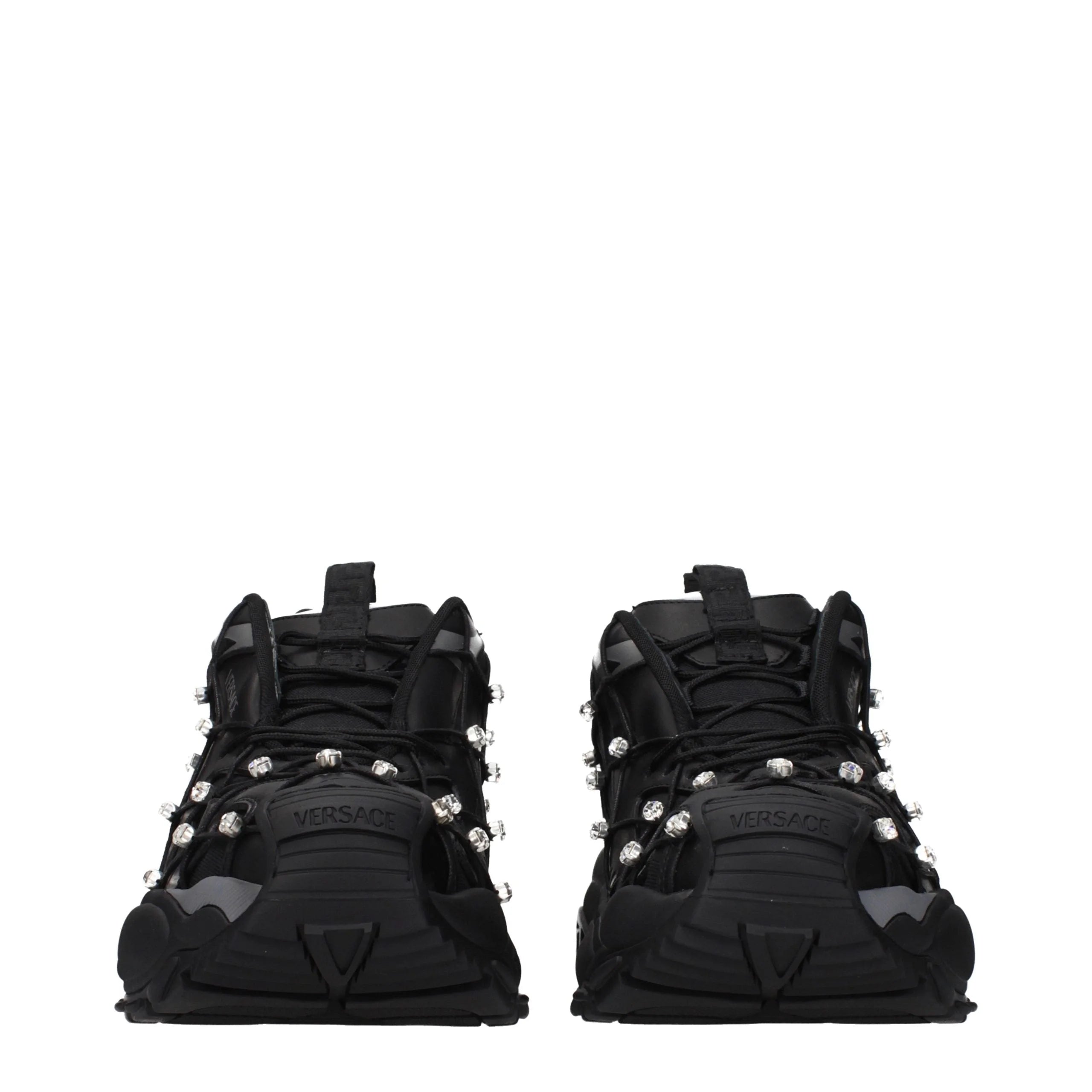 Versace Black Fabric Chunky Sneakers