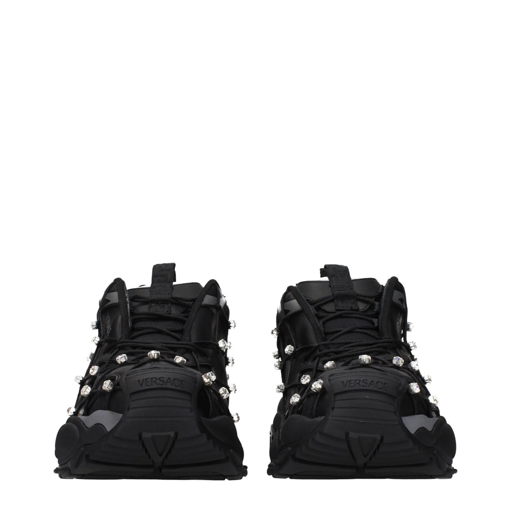 Versace Black Fabric Chunky Sneakers