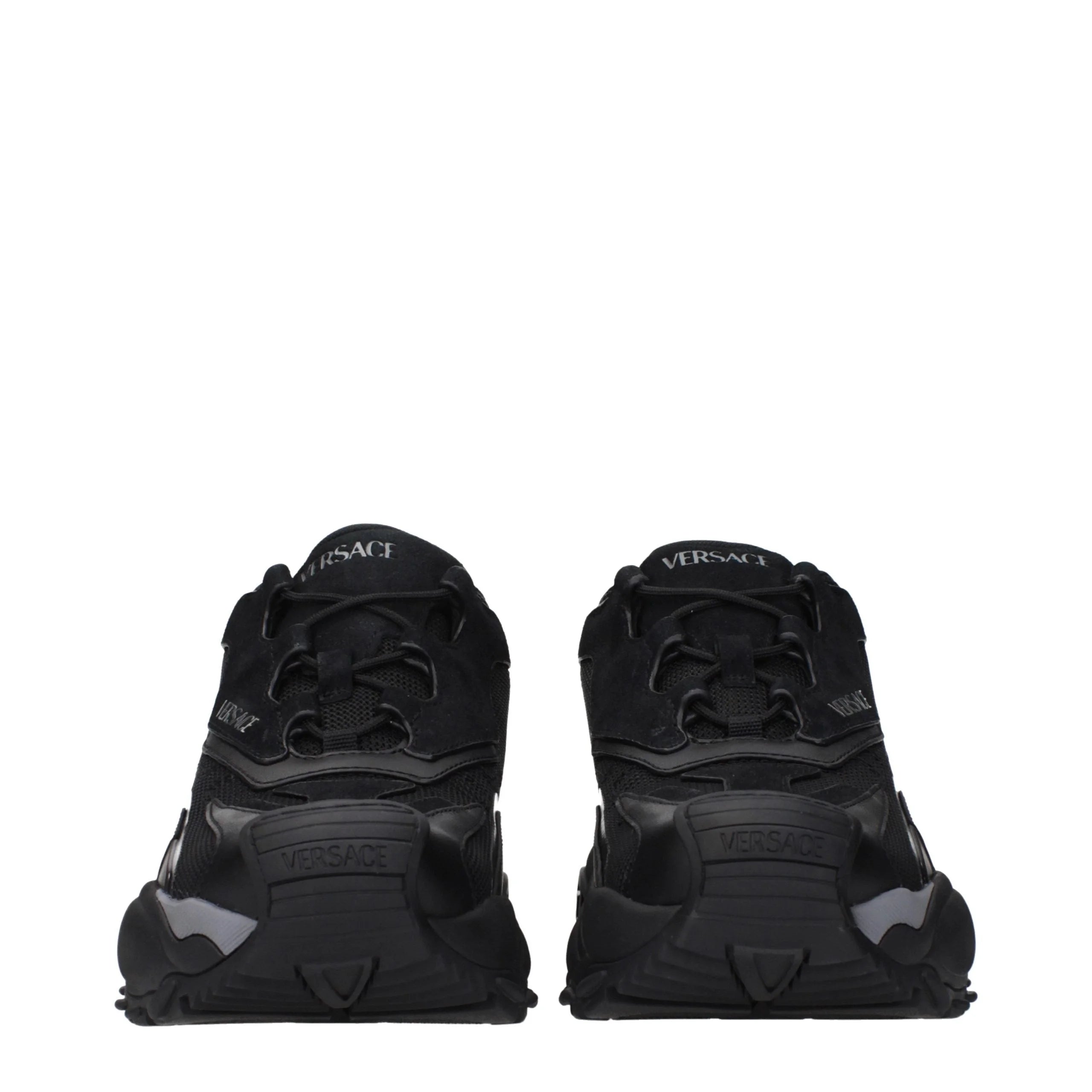 Versace Black Fabric Chunky Sneakers
