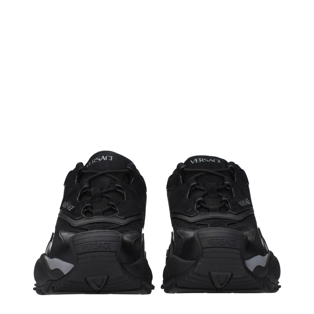 Versace Black Fabric Chunky Sneakers