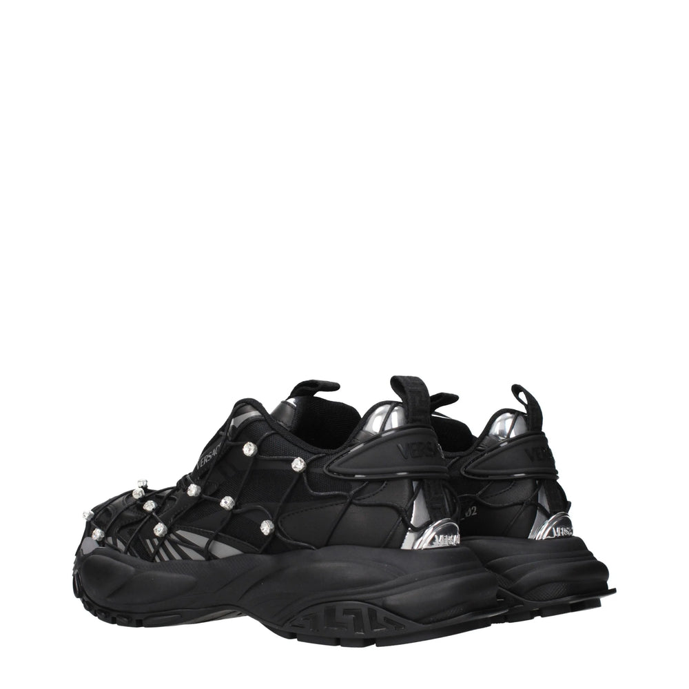 Versace Black Fabric Chunky Sneakers