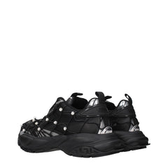 Versace Black Fabric Chunky Sneakers