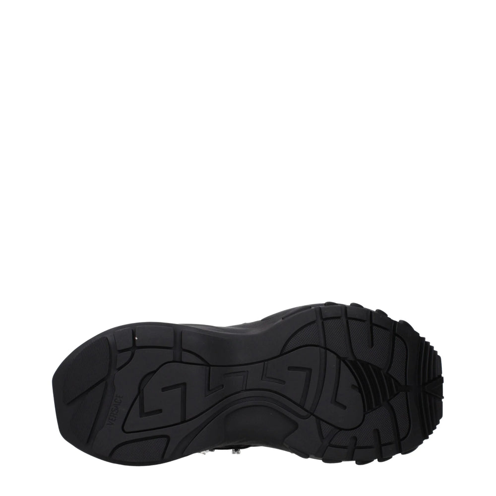 Versace Black Fabric Chunky Sneakers