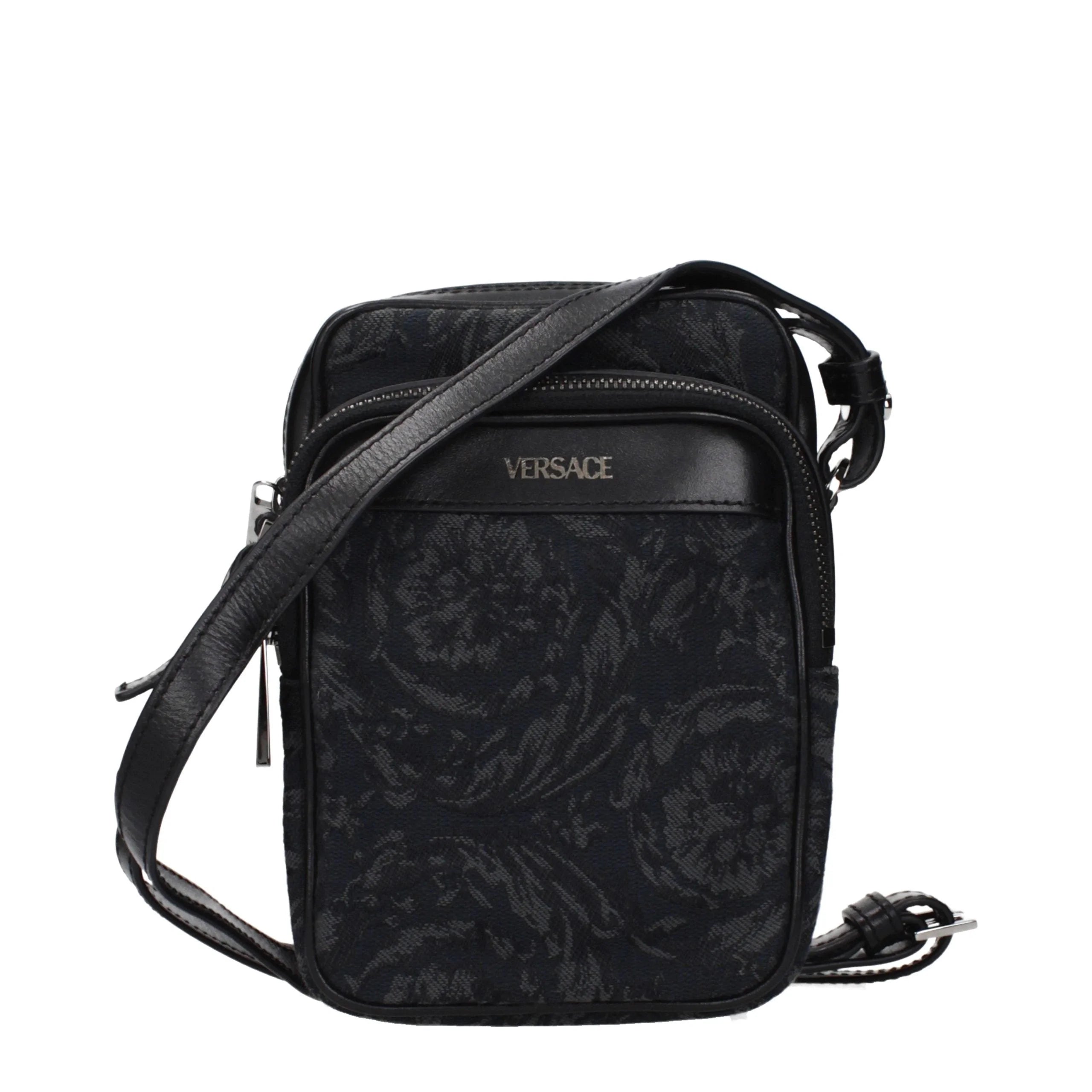 Versace Black Fabric Crossbody Bag