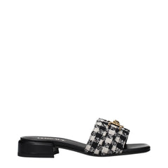 Versace Black Fabric Slippers