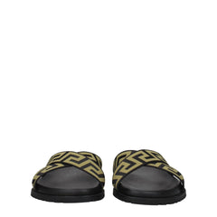 Versace Black Fabric Slippers Sandals - Sandals