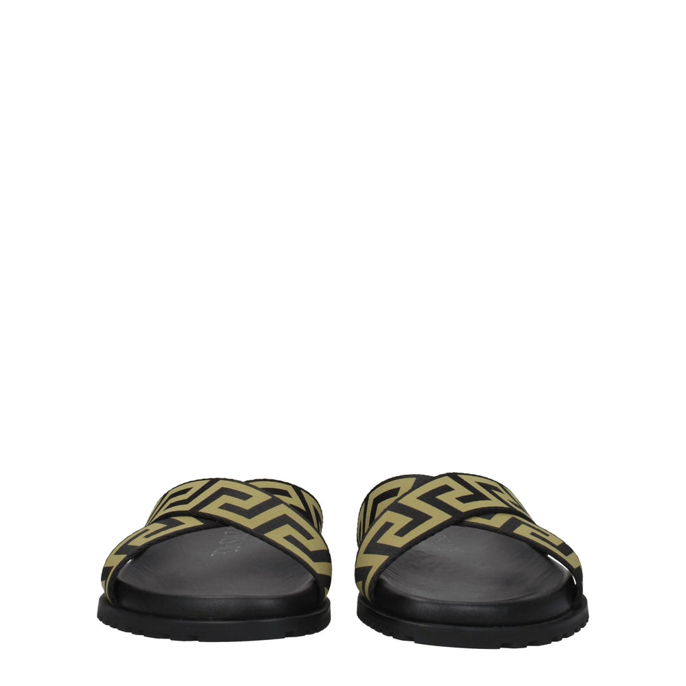 Versace Black Fabric Slippers Sandals