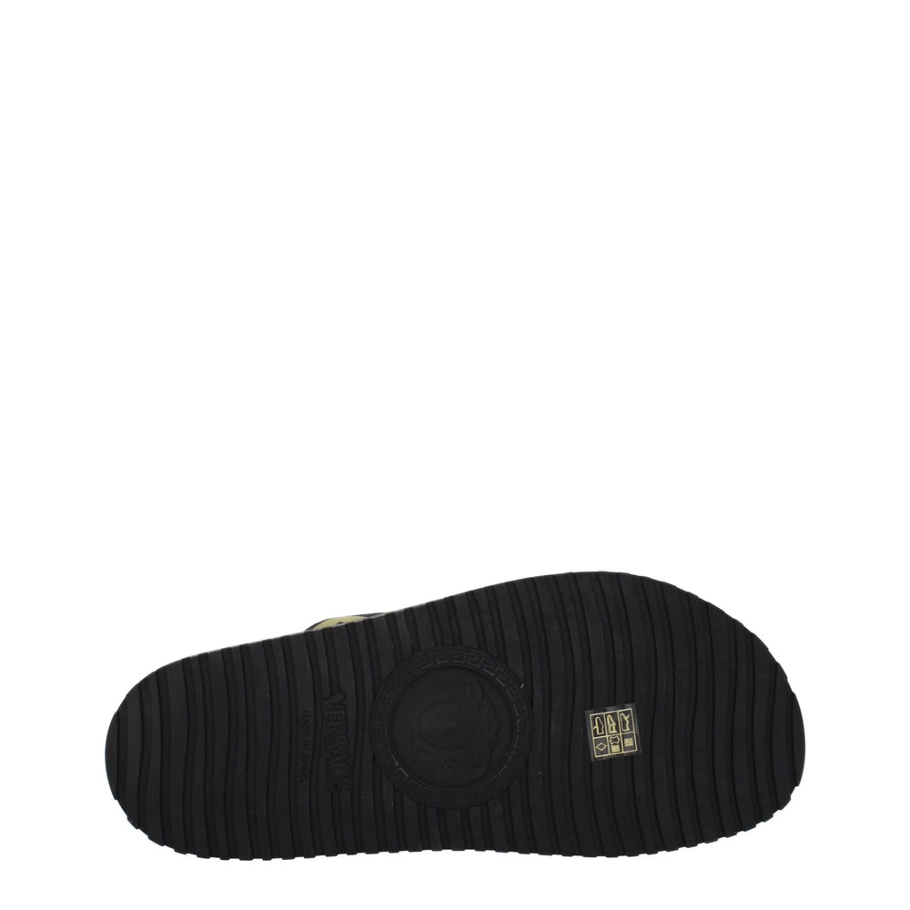 Versace Black Fabric Slippers Sandals - Sandals