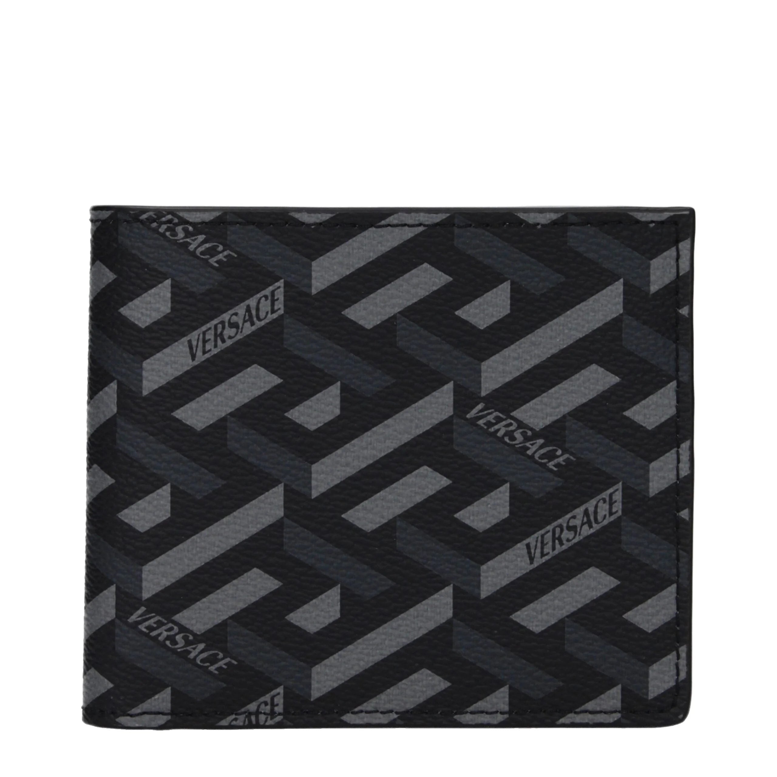Versace Black Fabric Wallet