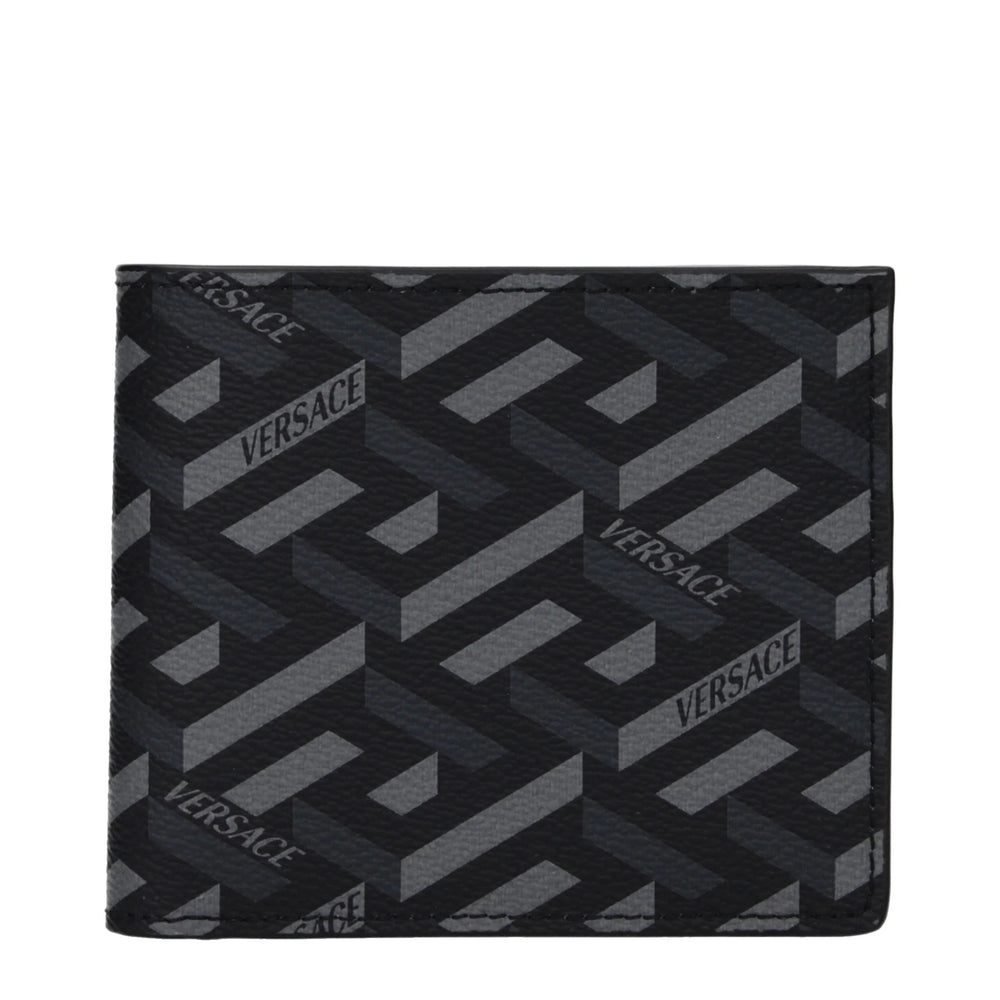 Versace Black Fabric Wallet