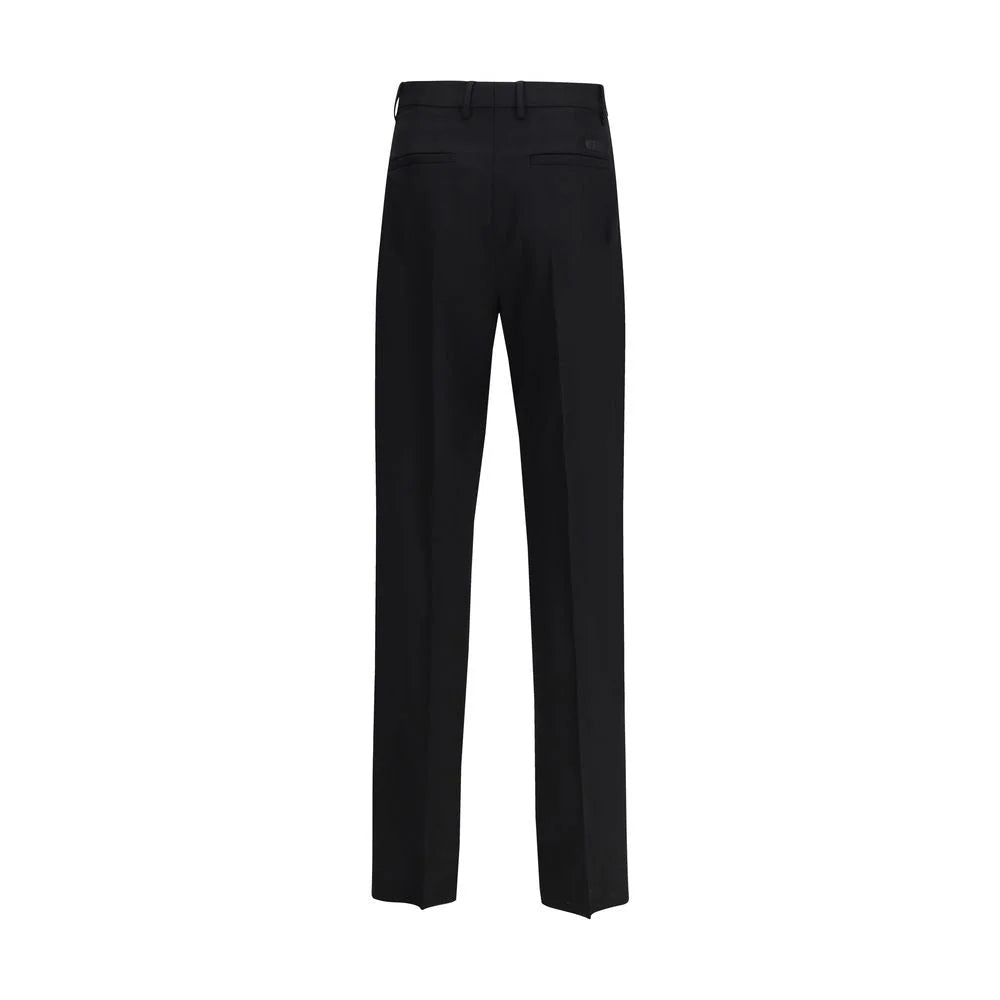 Versace Black Fleece Wool Dress Pants