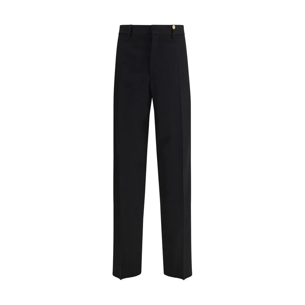 Versace Black Fleece Wool Dress Pants