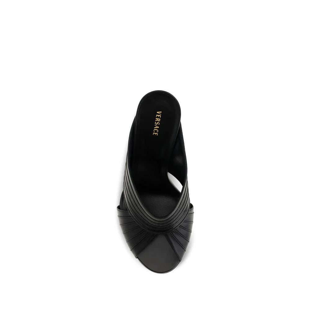 Versace Black Lamb Ovis Aries Aries Mules