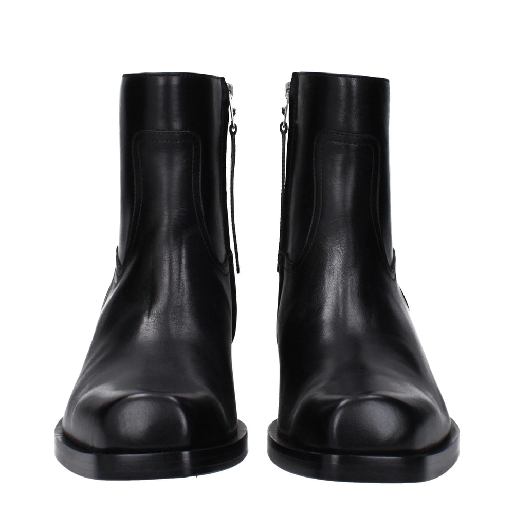 Versace Black Leather Ankle Boots - EU41/US8