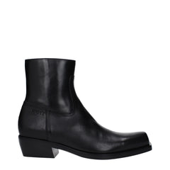 Versace Black Leather Ankle Boots - EU41/US8