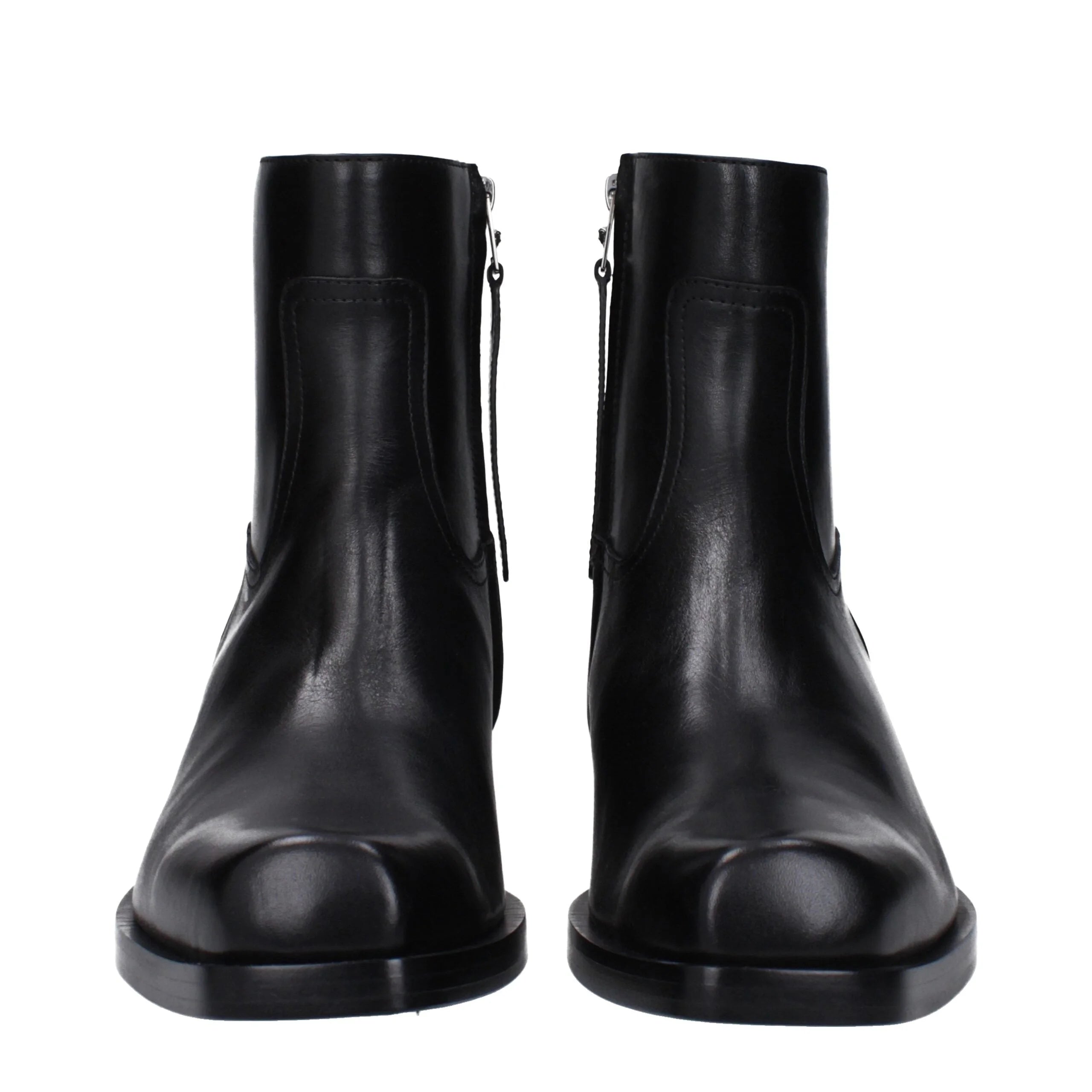 Versace Black Leather Ankle Boots - EU41/US8