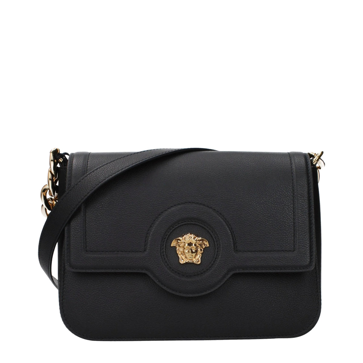 Versace Black Leather Crossbody Bag
