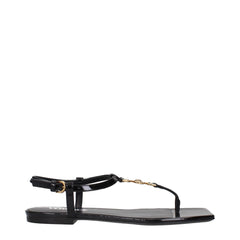 Versace Black Leather Flip-Flop Sandals - EU38/US8