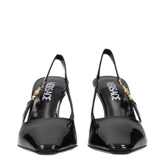 Versace Black Leather High Heel Pumps - EU39/US9