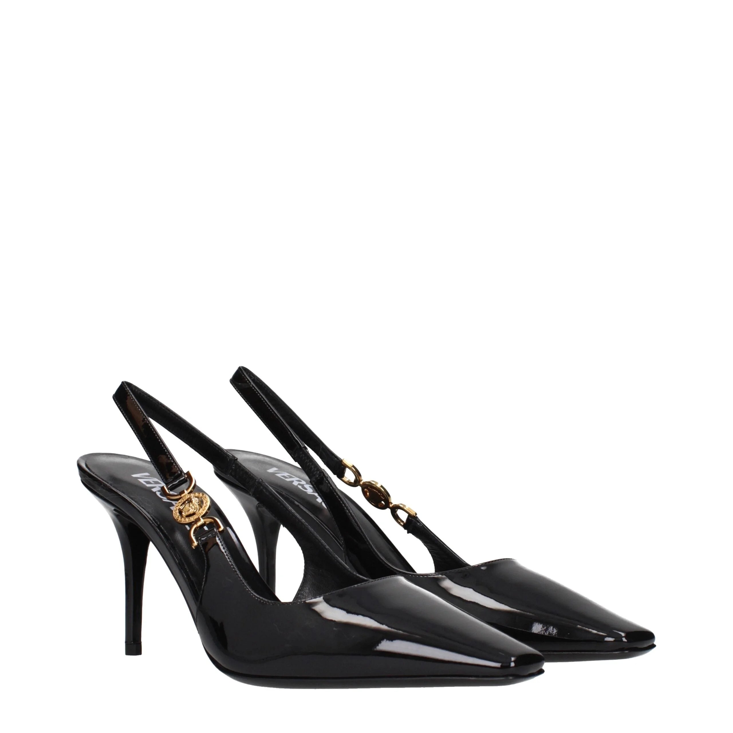 Versace Black Leather High Heel Pumps - EU39/US9