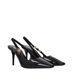 Versace Black Leather High Heel Pumps - EU39/US9