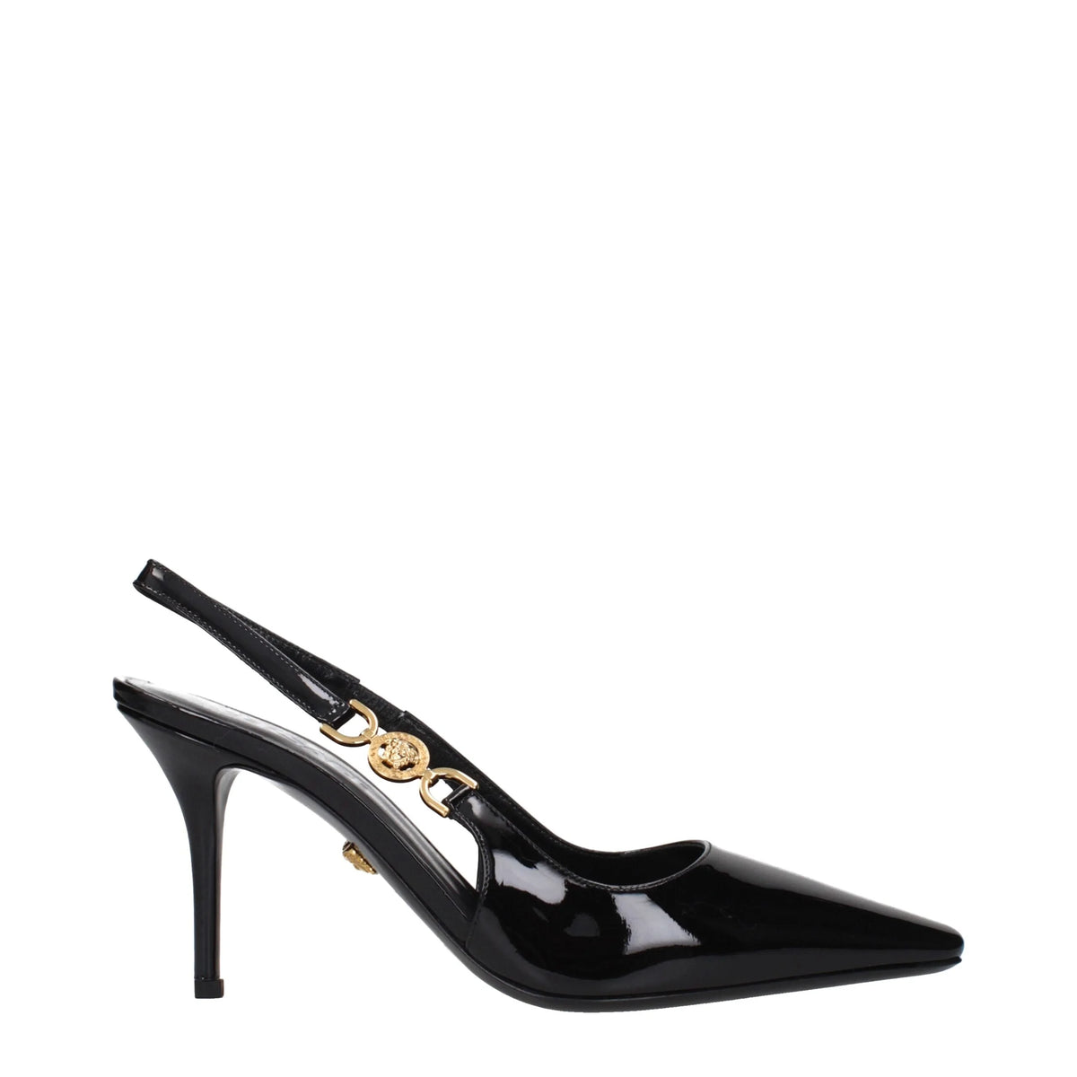 Versace Black Leather High Heel Pumps - EU39/US9