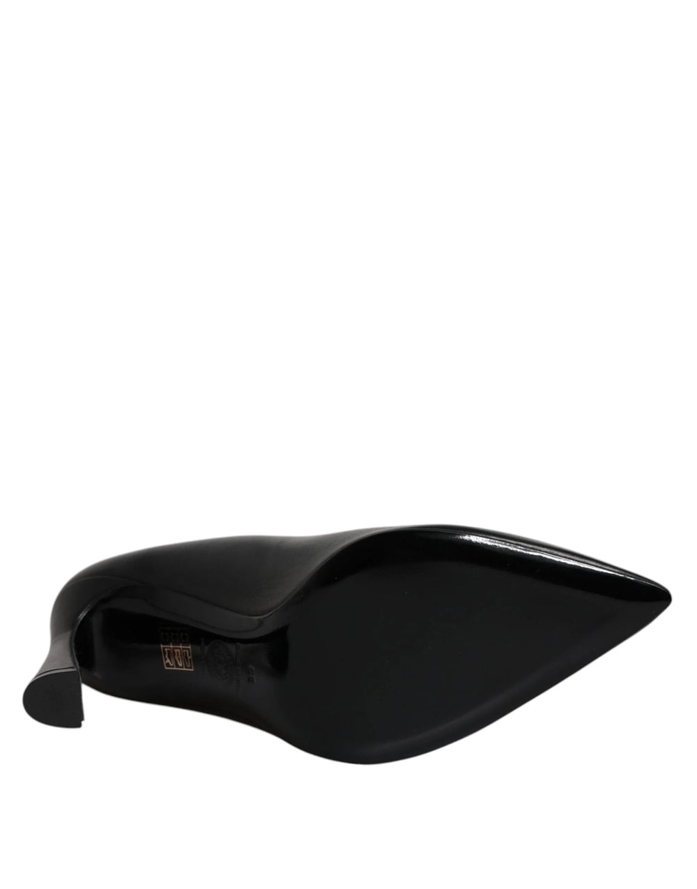 Versace Black Leather Logo Plaque High Heels Pumps Shoes - Heels