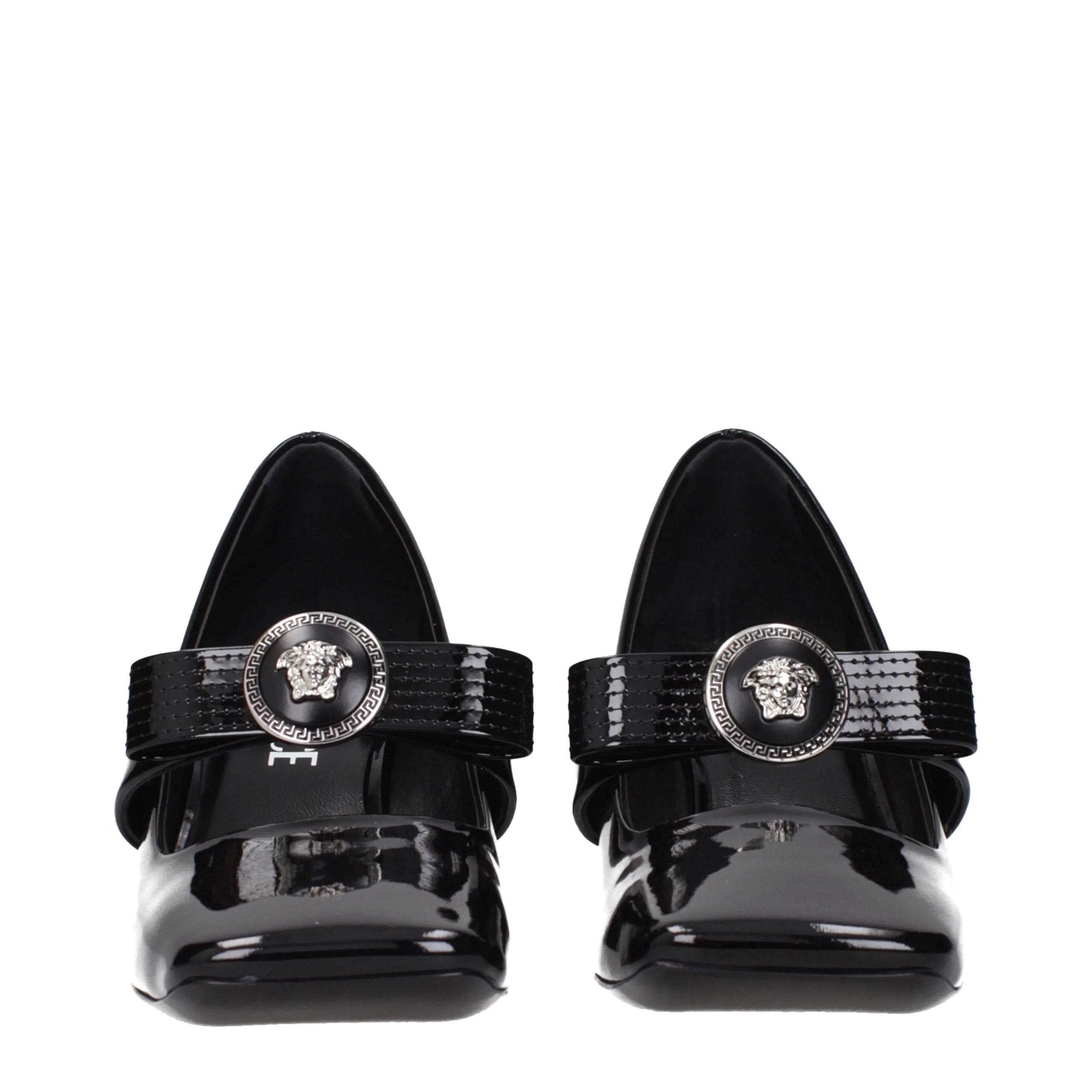 Versace Black Leather Mid Heel Pumps - EU36/US6
