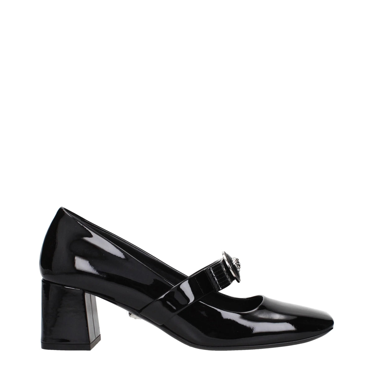 Versace Black Leather Mid Heel Pumps - EU36/US6