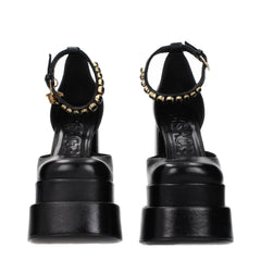 Versace Black Leather Platform Pumps - EU36/US6