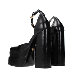 Versace Black Leather Platform Pumps - EU36/US6