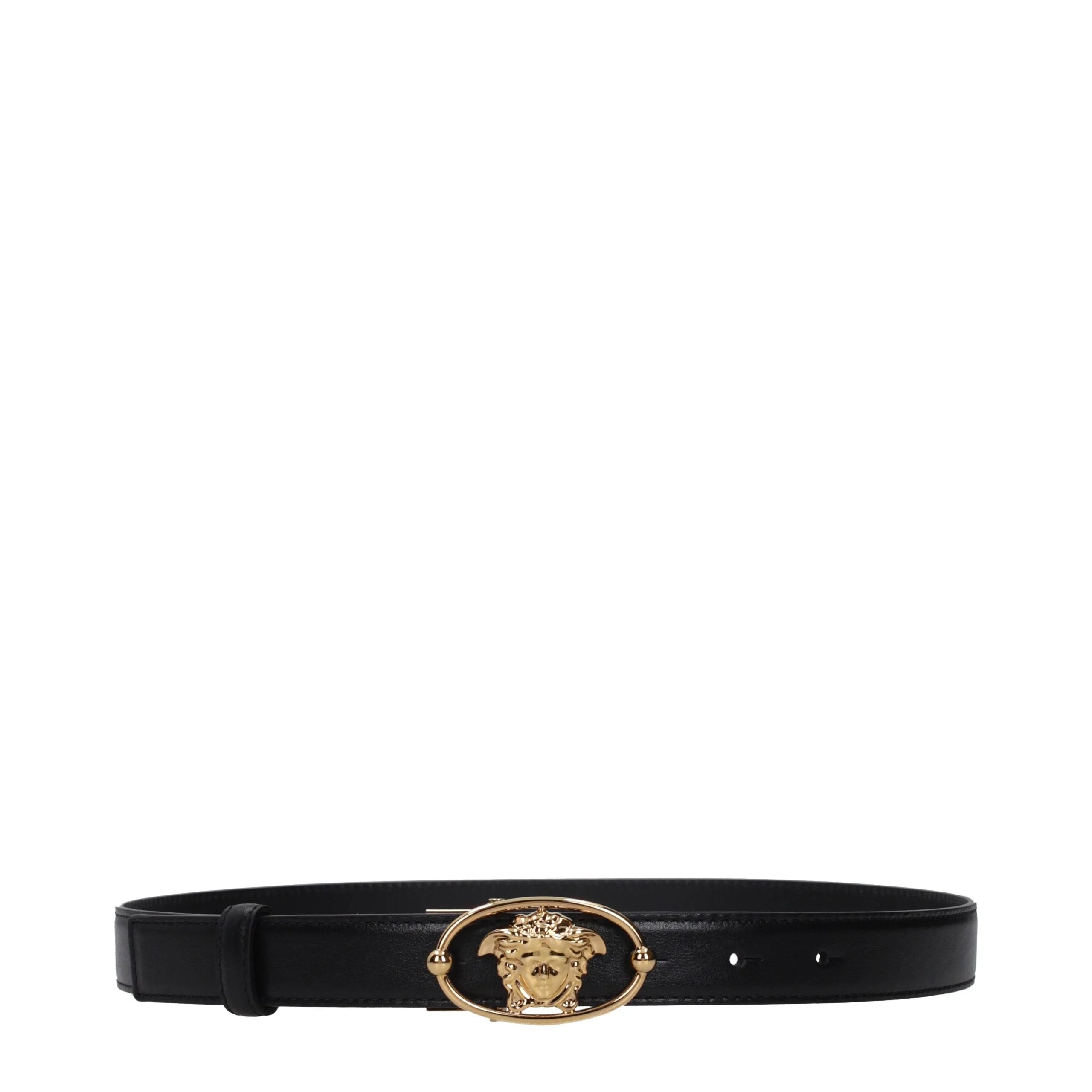 Versace Black Leather Regular Belt - 80 cm / 32 Inches