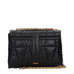 Versace Zwarte Leer Schoudertas