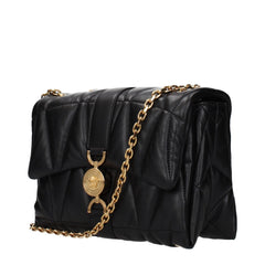 Versace Zwarte Leer Schoudertas