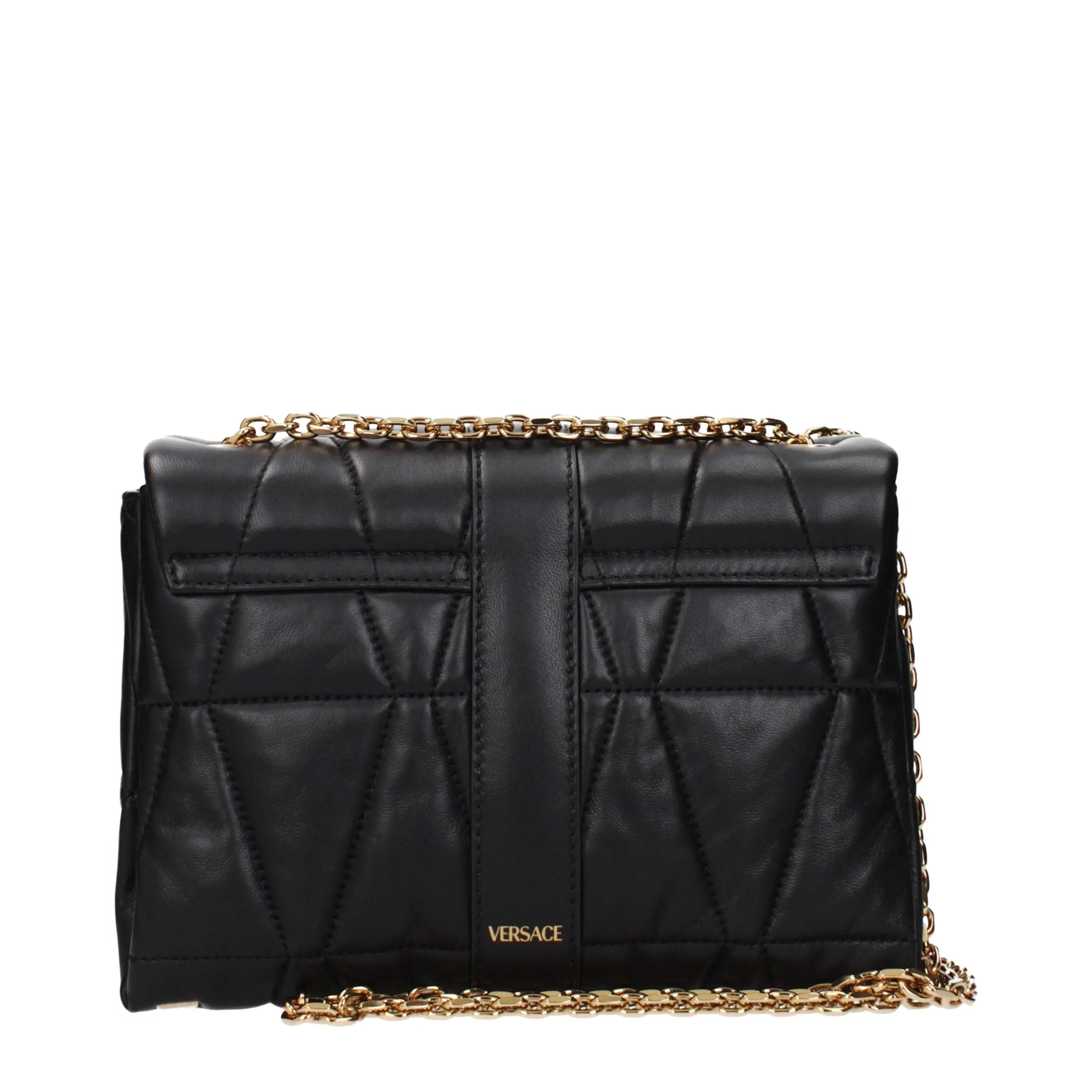 Versace Black Leather Shoulder Bag