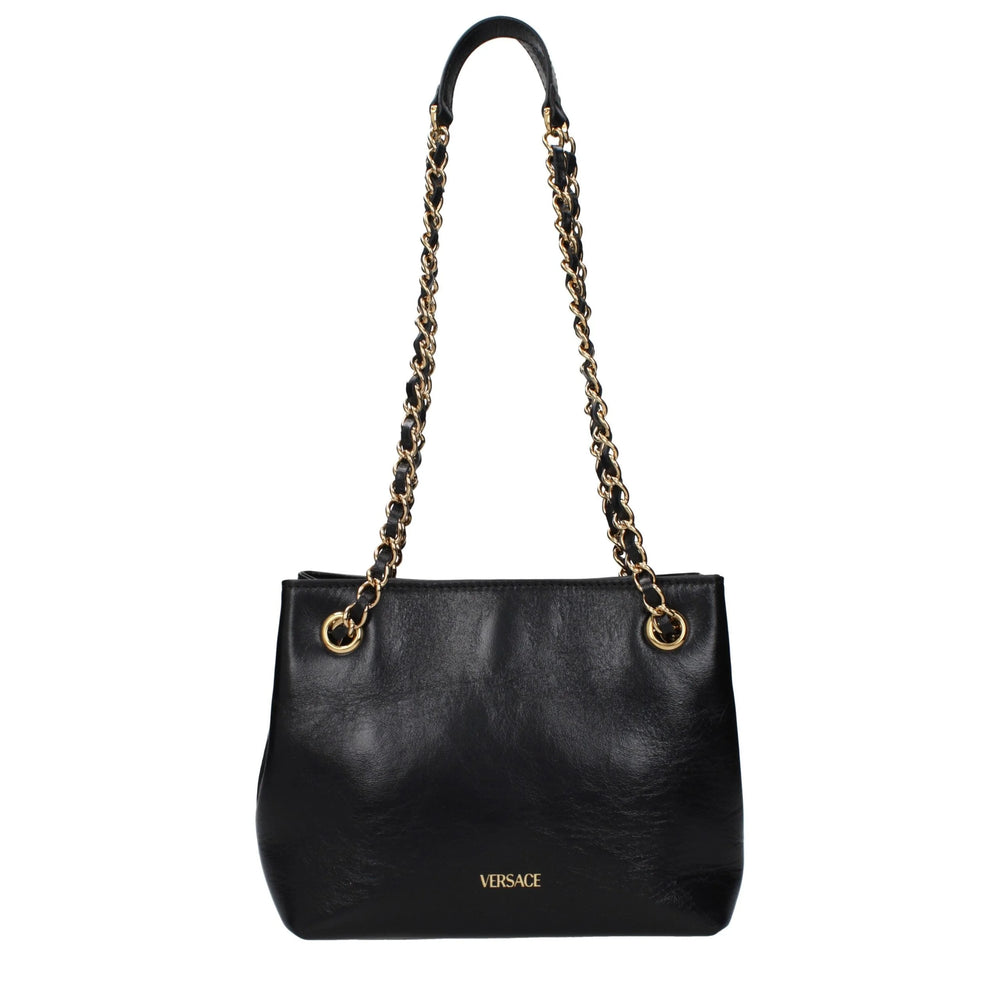 Versace Black Leather Shoulder Bag