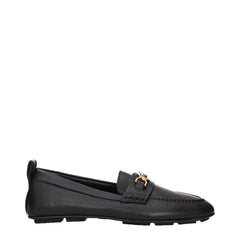 Versace Black Leather Slip-On Loafers