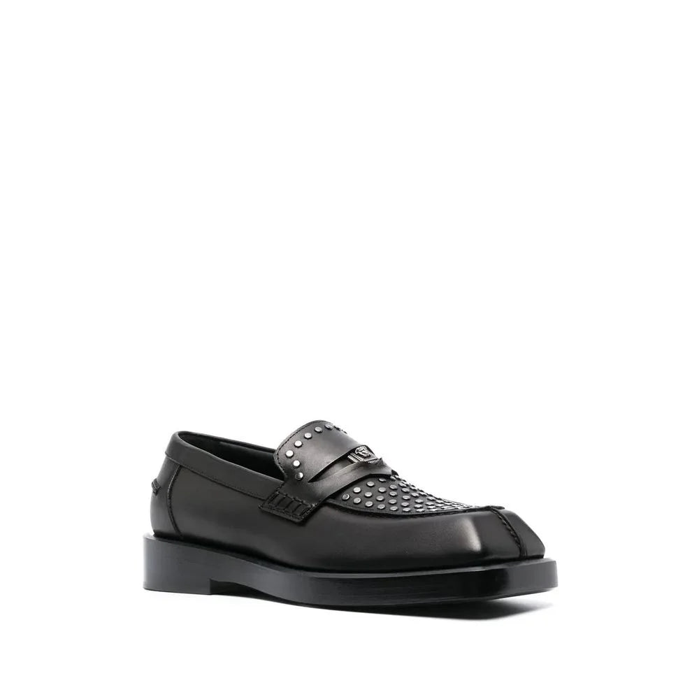 Versace Schwarze Lederslippers